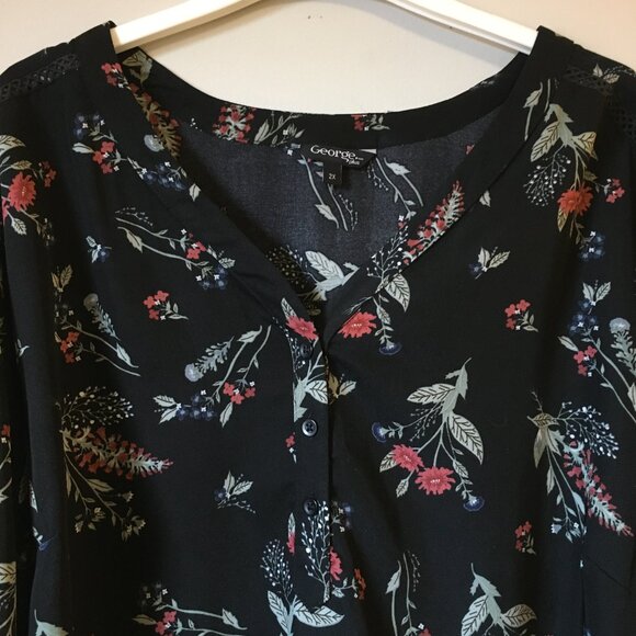 George Black Floral Tunic Top - Picture 3 of 16